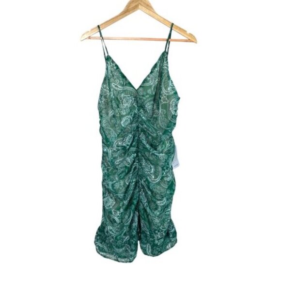 NSR NAPEAN SEA RD GREEN PAISLEY PRINT RUCHED DRESS - Picture 5 of 10
